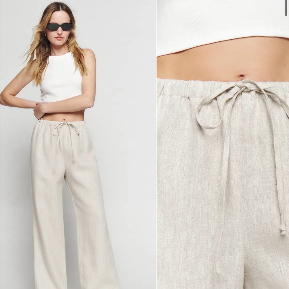 Reformation Olivia Linen Natural Pants